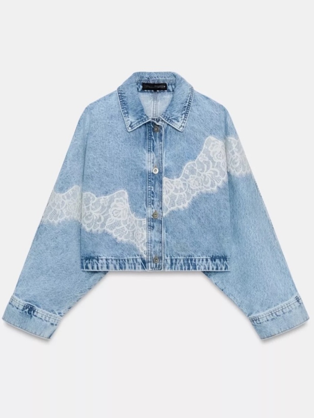 Zara Z1975 SHORT LACE DENIM JACKET SET - Picture 2 of 11